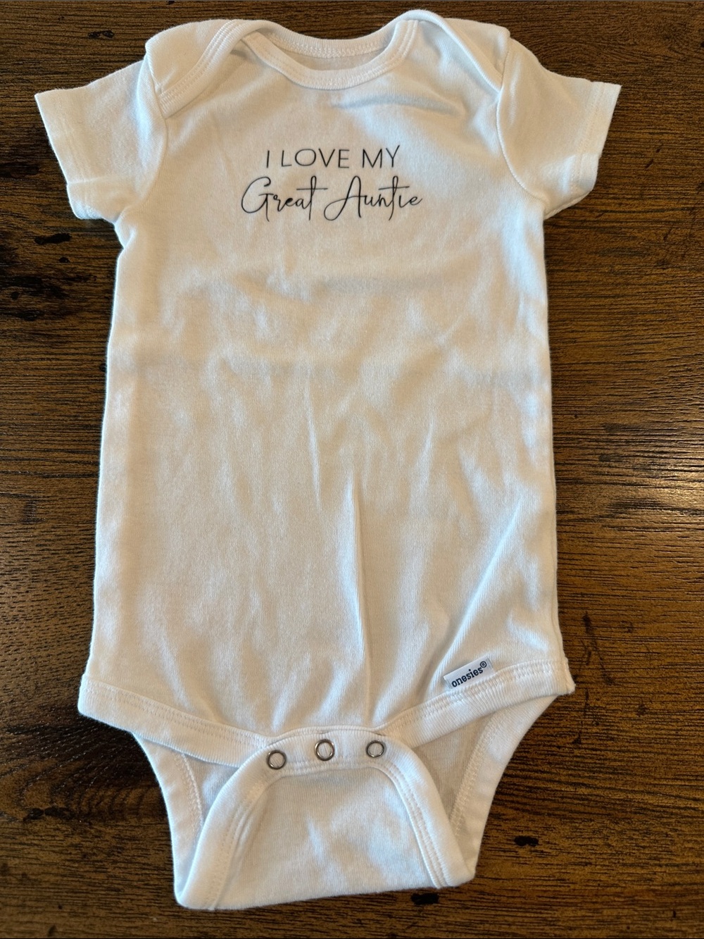 Gerber White "I Love My Great Auntie" Baby One-Piece Bodysuit